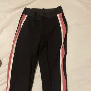 Pink black and white tights